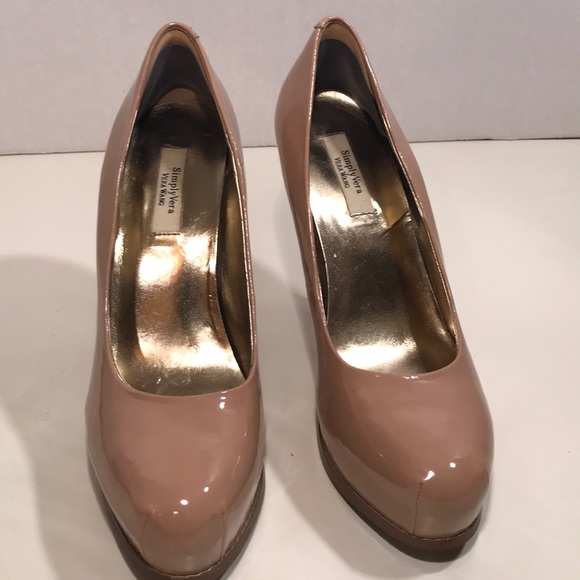 Simply Vera Pink Patent Leather Platform Heels - Picture 2 of 8